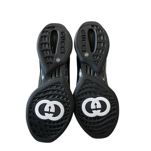 Gucci Run Sneaker Interlocking G Black Technical Knit Men's Size 12.5 US 13 NEW - Picture 8 of 16